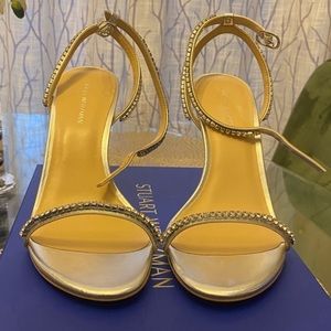 Stuart Weitzman crystal silver heels 7.5
